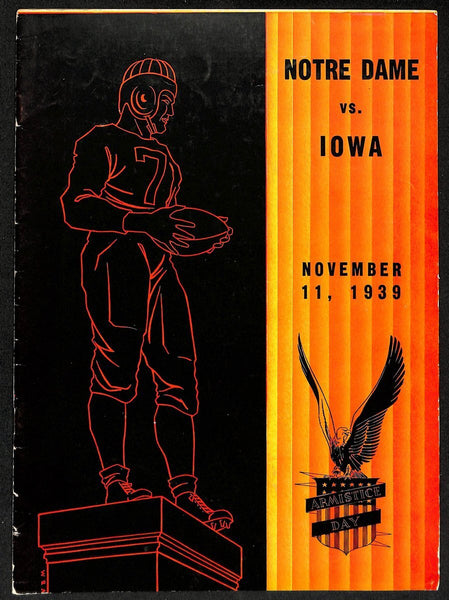 1939 Iowa Vs Notre Dame Vintage College Football