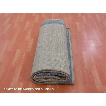 9'1"X12'1" Gray Ming Dynasty Flower Bouquet Wool Hand Knotted Rug