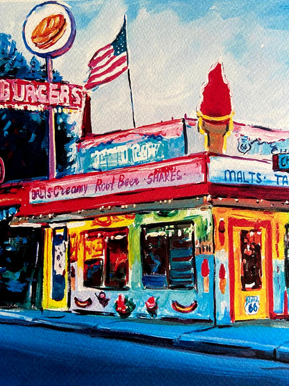 Bob Dylan Lithograph "Route 66" Signed Coa Numbered Art Museum