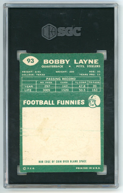 Bobby Layne 1960 Topps #93 Sgc 6