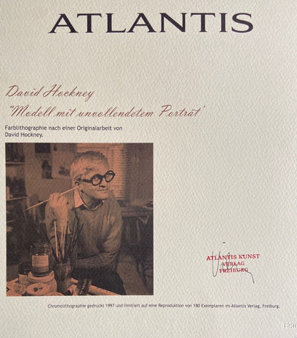 David Hockney / Signed Coa / Limited Numbered Crayon Drawing