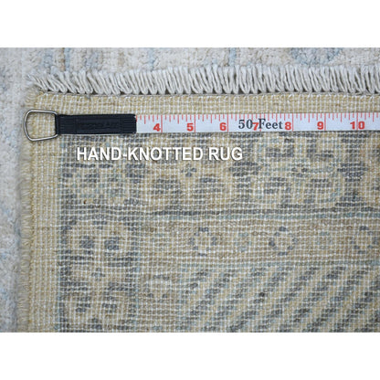 3'1"X4'10" Ivory Natural Dyes Milk Wash Peshawar Wool Hand Knotted Rug