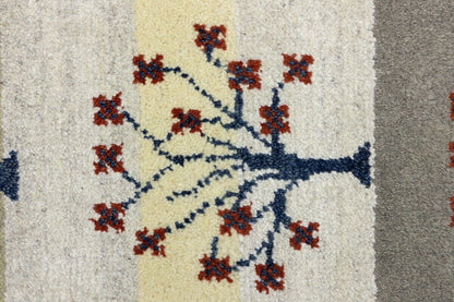 Multicolored Pictorial Tribal Rug Indo-Gabbeh