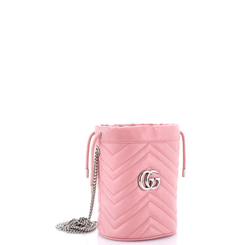 Gucci Gg Marmont Bucket Bag Matelasse Leather Mini