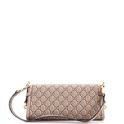 Gucci Luce Shoulder Bag Optical Gg Printed Leather Small