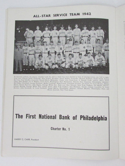 1943 Baseball All-Star Game Program Vintage Rare