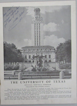 1961 Texas Vs Oklahoma Game Program Signed By