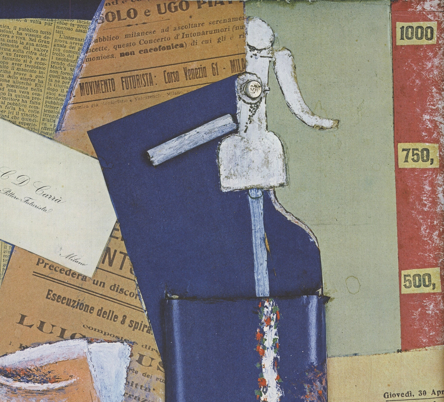 Cubism CARLO CARRA Sifone di Seltz 19.75" x 15.75" Offset Lithograph 1990