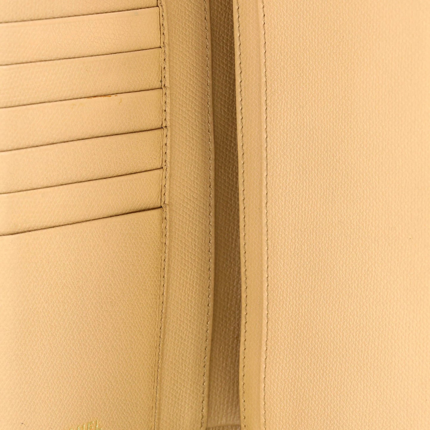 Chanel Cc Button Bi-Fold Wallet Leather Long