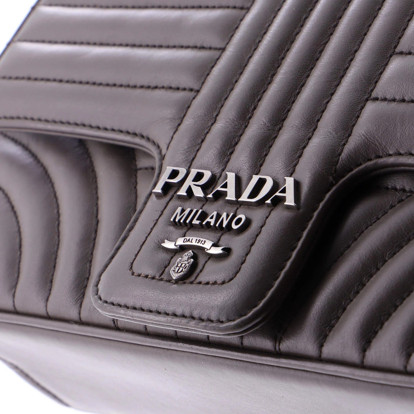 Prada Chain Flap Shoulder Bag Diagramme Quilted Leather Medium