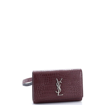 Saint Laurent Classic Monogram Kate Belt Bag Crocodile Embossed Leather