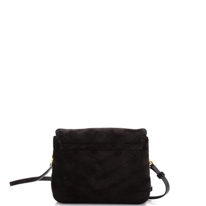 Saint Laurent Loulou Shoulder Bag Matelasse Chevron Suede Toy