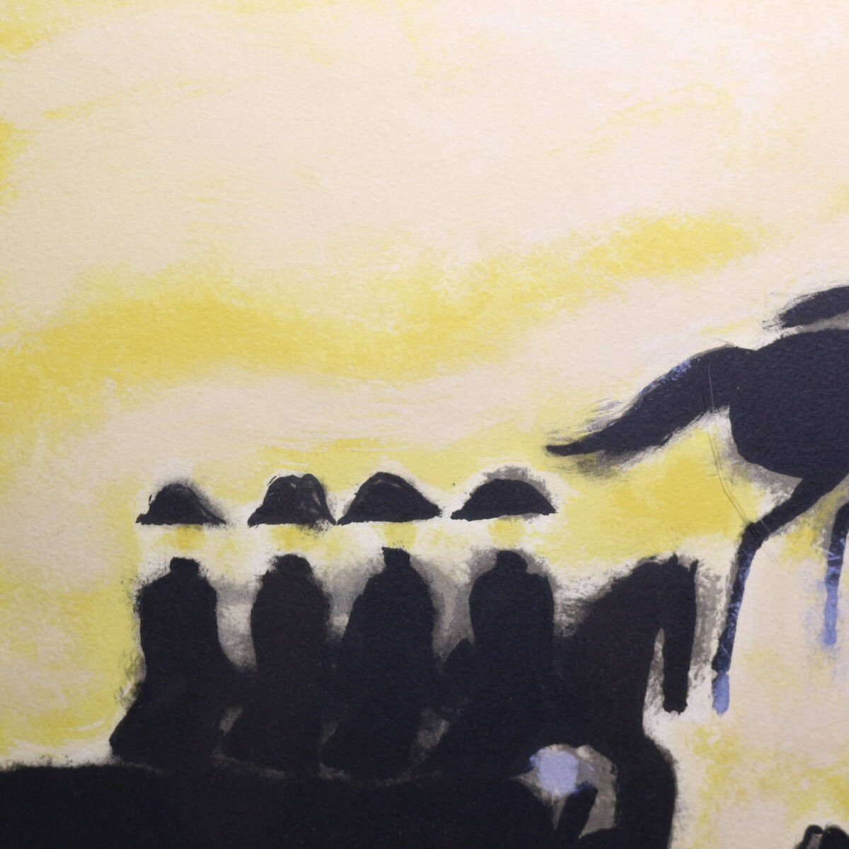 Andre Brasilier Original Lithograph "Black Horse" Signed Framed Ed200 With Coa