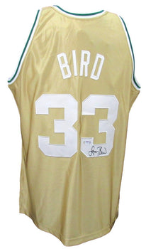 Larry Bird Autographed Gold Mitchell & Ness