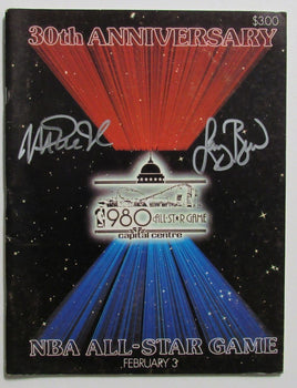 Larry Bird/Magic Johnson Dual-Autographed 1980