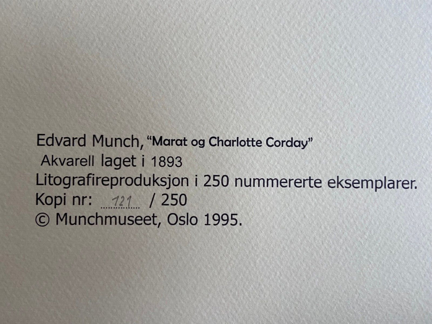 Edvard Munch 'Marat And Charlotte Corday'