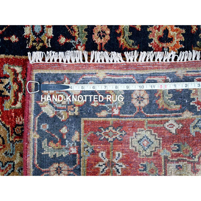 2'7"X8'2" Red Karjihooz Medallions Design Hand Knotted Soft Wool Runner