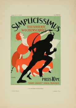 Original Vintage Poster Simplicissimus By Heine For Affiches Etrangeres 1897