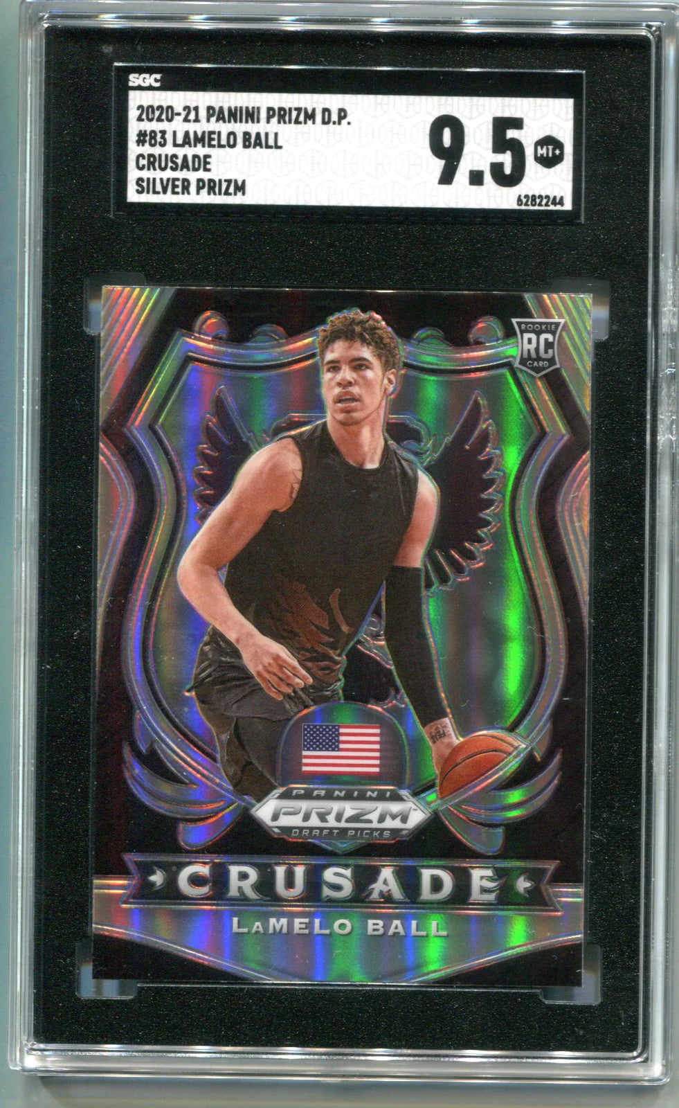 Lamelo Ball 2020-21 Panini Prizm Draft Picks #83 Silver Card (Sgc Mt 9.5)