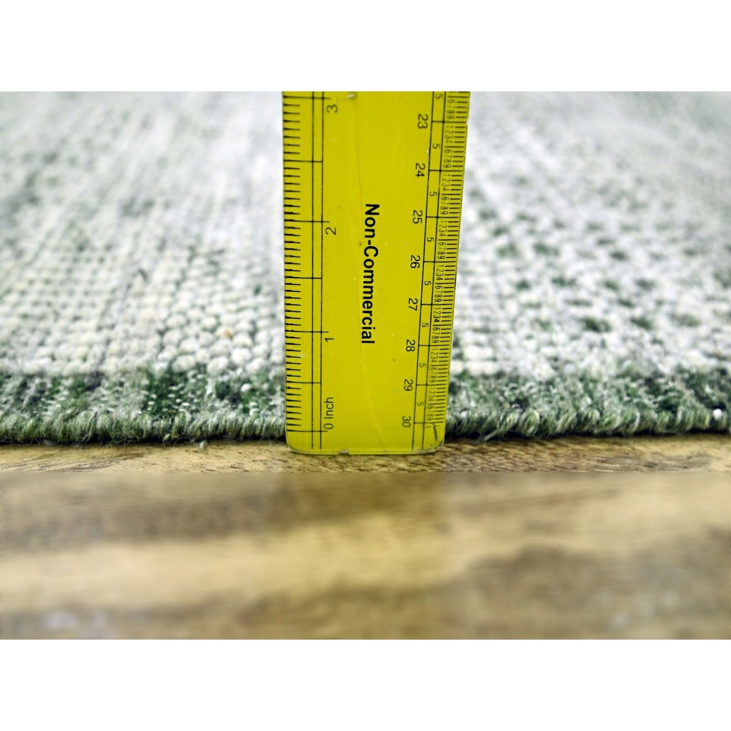 2'6"X6' Green Hand Knotted Rug Wool Oxidized Grass Design Runner Oriental