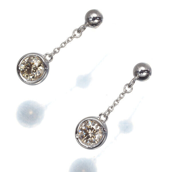 Brown Diamond 0.18Ct/0.18Ct Drop Earrings 18K 750 White Gold