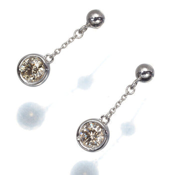 Brown Diamond 0.18Ct/0.18Ct Drop Earrings 18K 750 White Gold