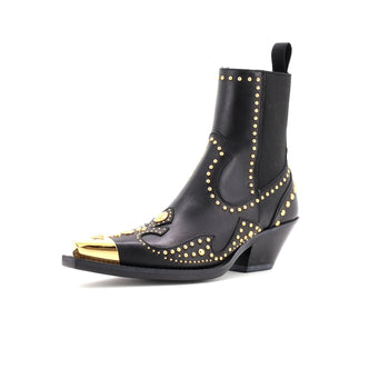 Leather Versace Women's Cowboy Ankle Boots Studded
