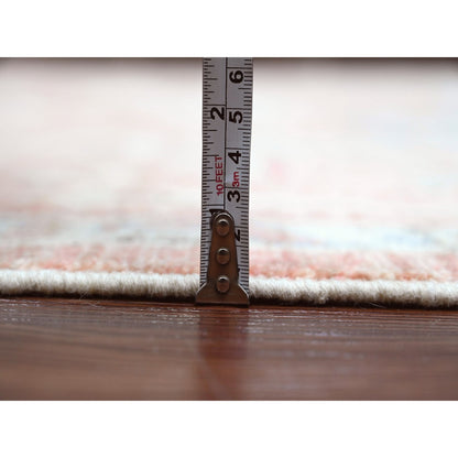 9'X11'9" Red All Wool Afghan Angora Oushak Floral Design Hand Knotted Rug