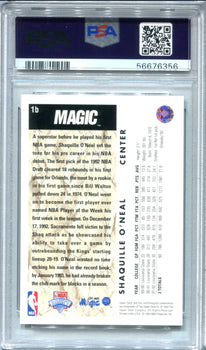 Shaquille O`Neal 1992 Upper Deck #1B Psa Mint 9 Card