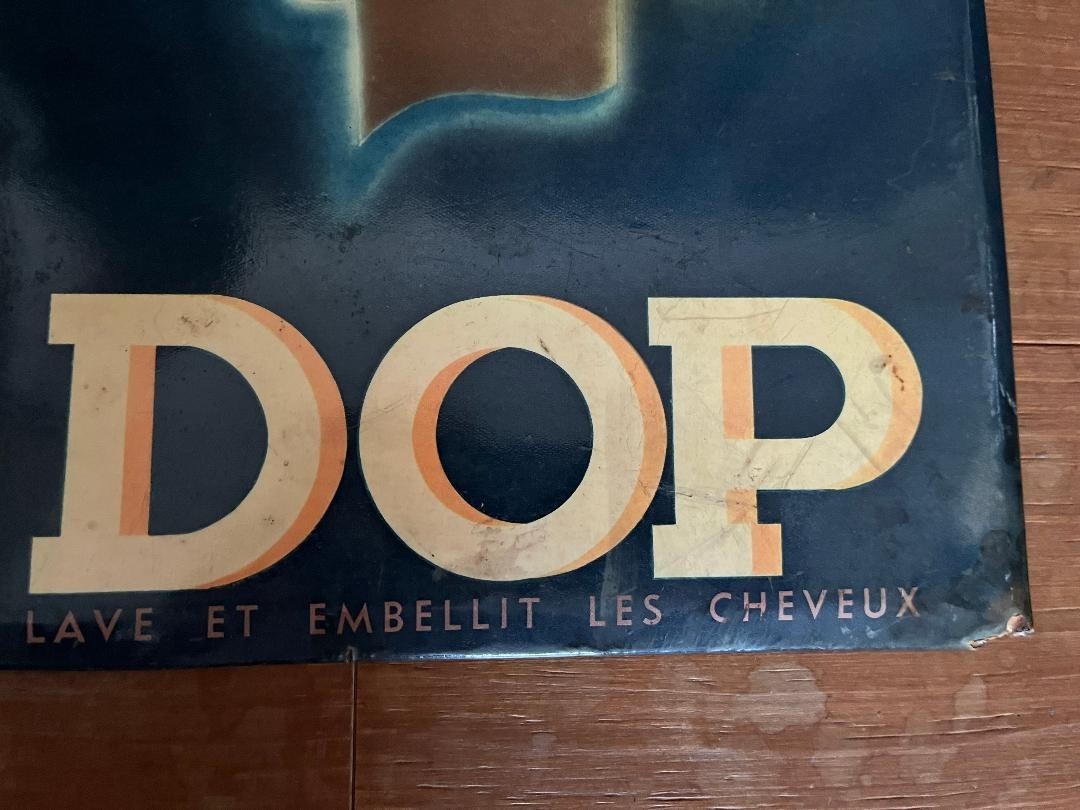 1930S Dop Shampoo Tin Sign By Charles Loupot  French Vintage Advertising Rare