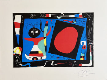 Joan Mir Lithograph Mourlot 1976 Coa Signed Op Published Rare