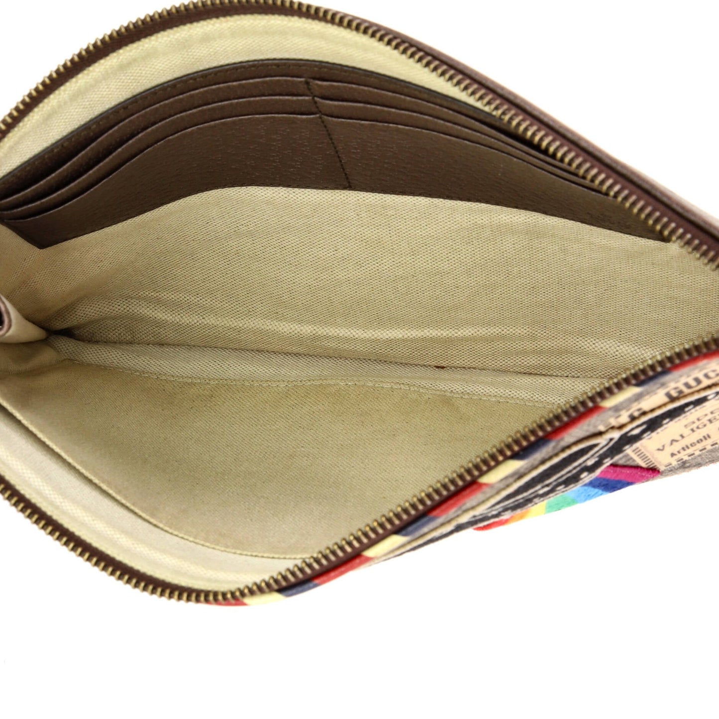 Gucci Courrier Pouch Gg Coated Canvas With Applique