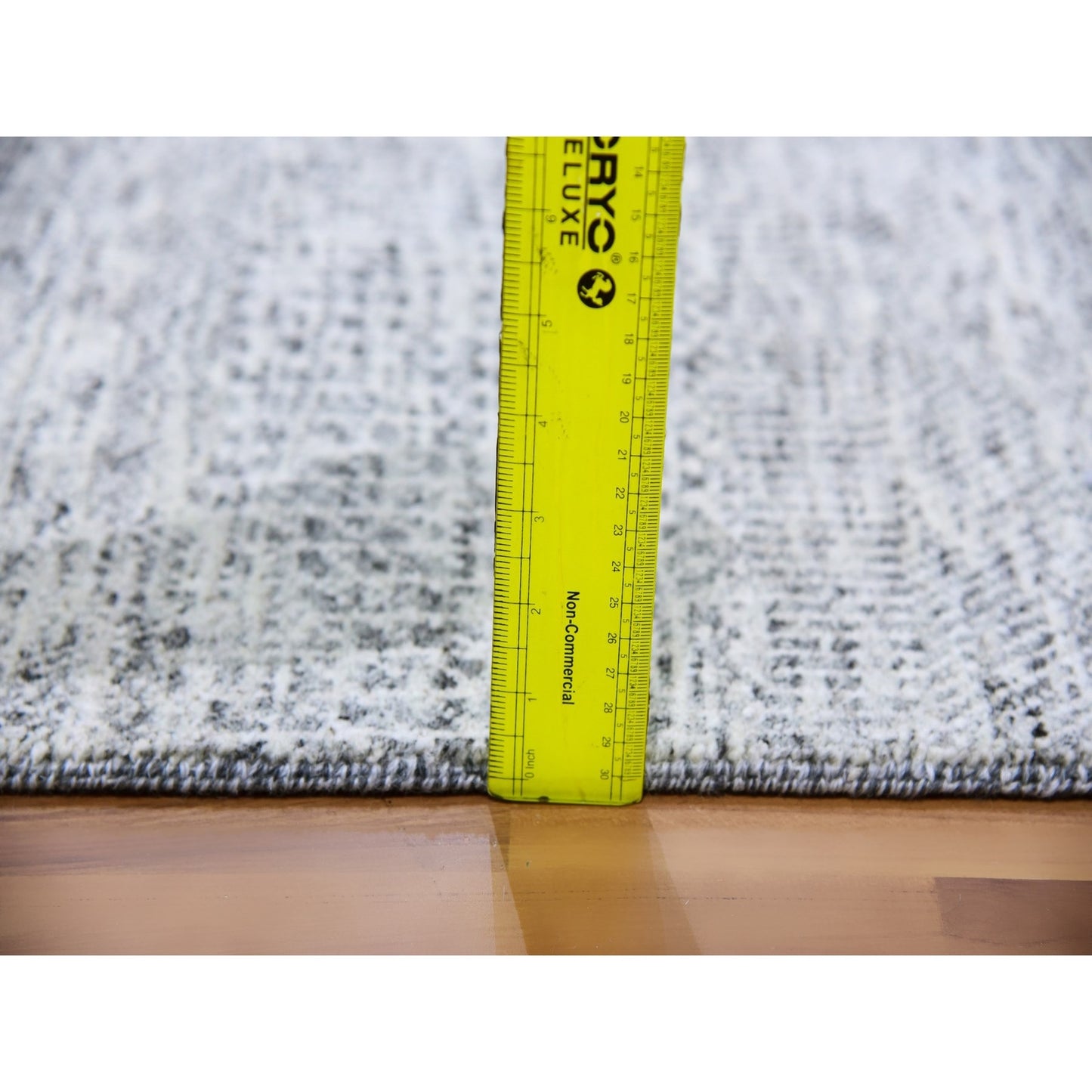 2'6"X23'4" Gray Grass Design Undyed Wool Hand Knotted Xl Runner Rug