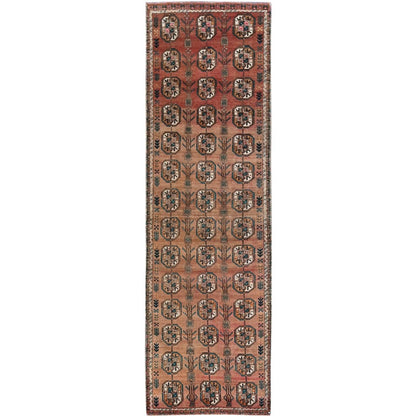 2'4"X7'8" Brown Vintage Zoroastrian Sheeraz Hand Knotted Wool Runner Rug