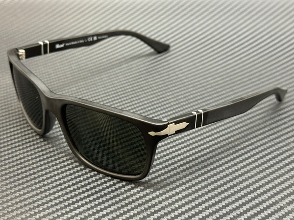 PERSOL PO3048S 900058 Matte Black Rectangle Polarized Men's 58 mm Sunglasses