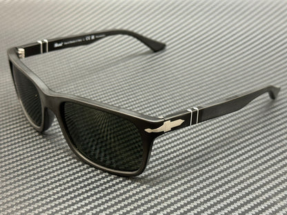 PERSOL PO3048S 900058 Matte Black Rectangle Polarized Men's 58 mm Sunglasses