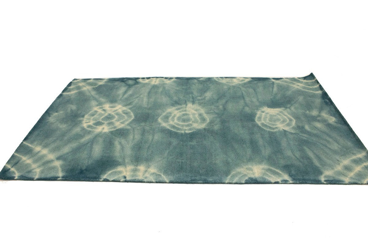 ft rug dark teal tie-dye contemporary design carpet foyer decor