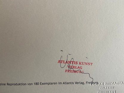 Josef Albers Lithograph Coa Numbered By Hand Signed O.P. Stamp