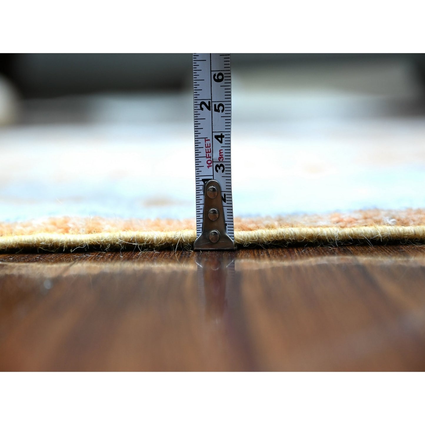 3'1"X4'9" Orange Oushak Cypress Willow Tree Design Wool Hand Knotted Rug