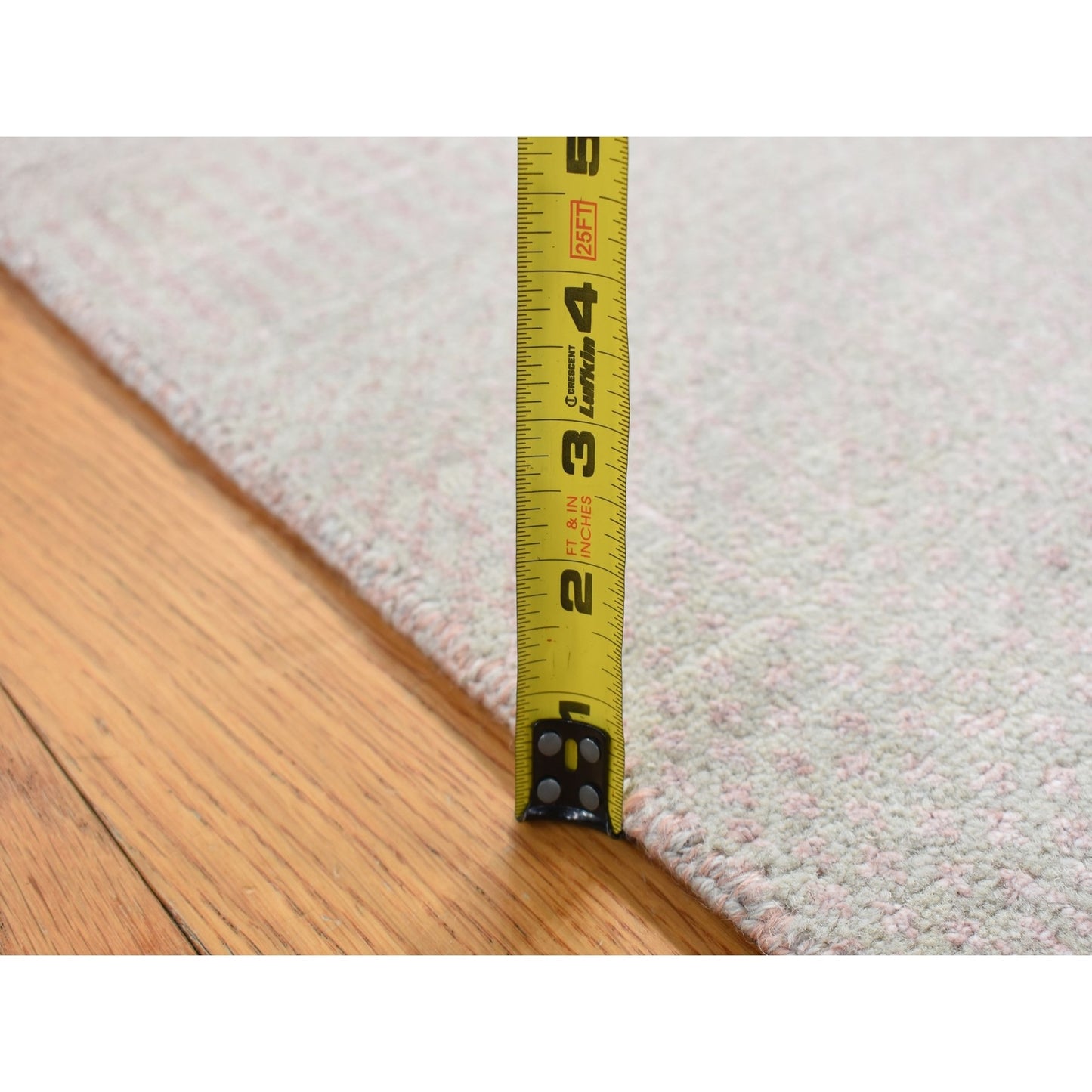 2'7"X11'3" Pink Grass Design Gabbeh Wool And Silk Hand Knotted Runner Rug