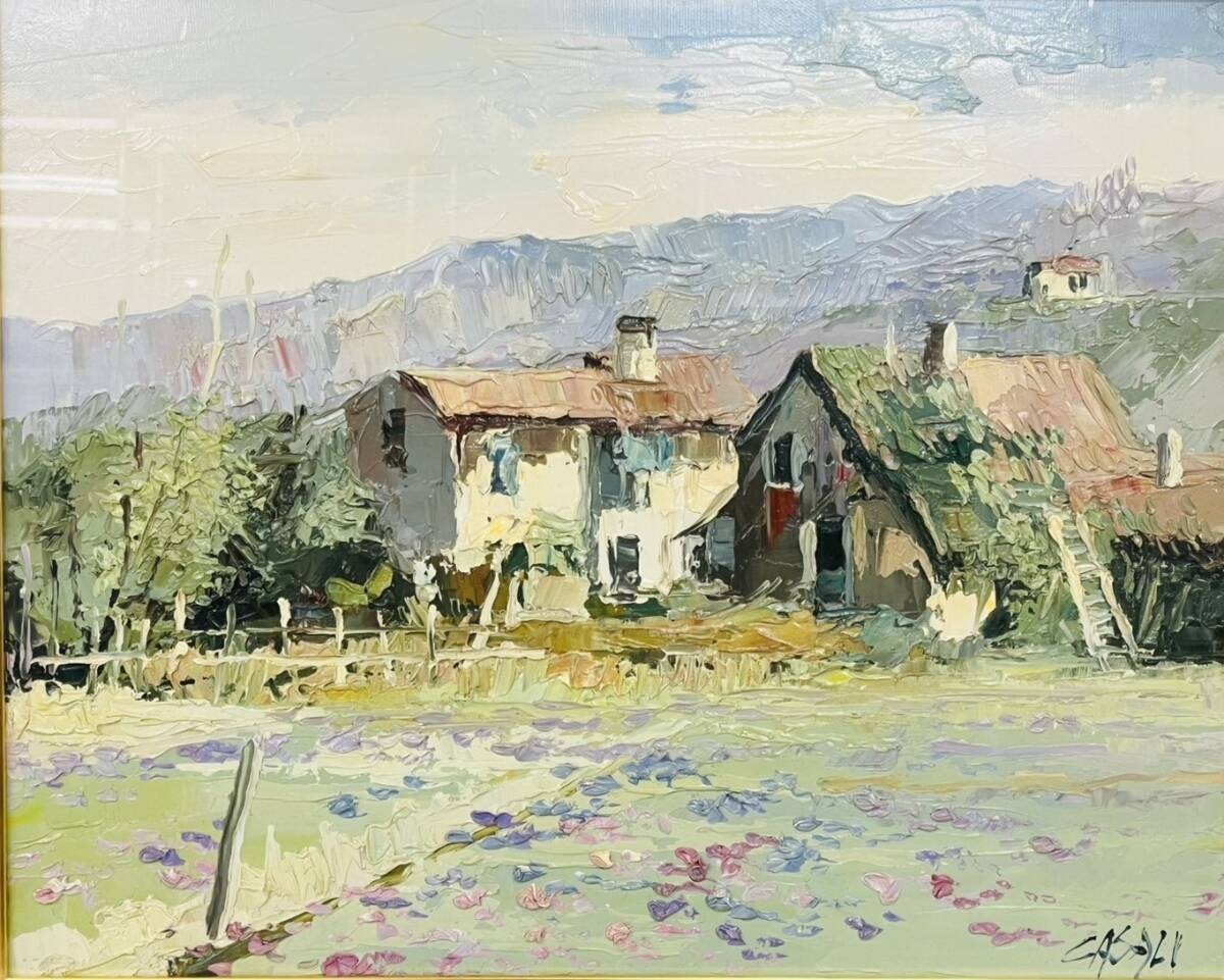 Giuseppe Casali Original Oil Painting Mountain Farmhouse Italy Landscape