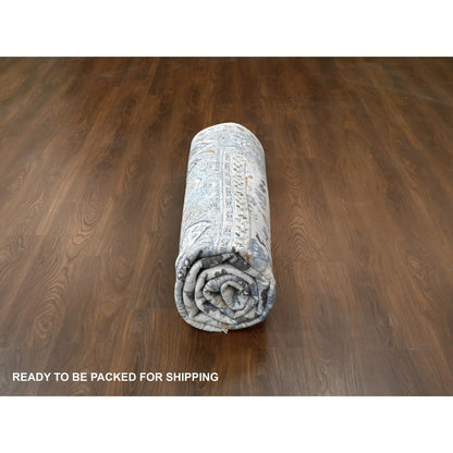 10'X10' Summer Gray Oushak All Over Floral Wool Hand Knotted Square Rug