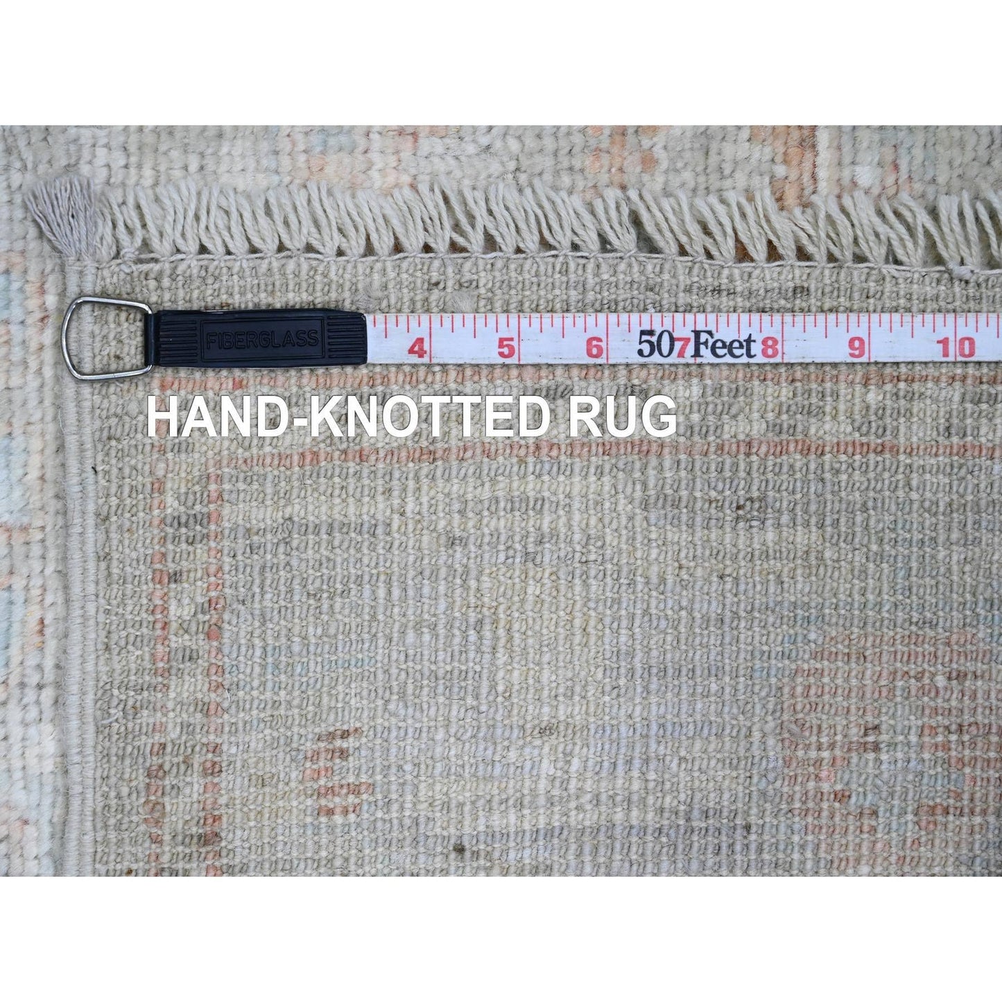 4'X6' Gray 100% Wool Afghan Angora Oushak Leaf Pattern Hand Knotted Rug