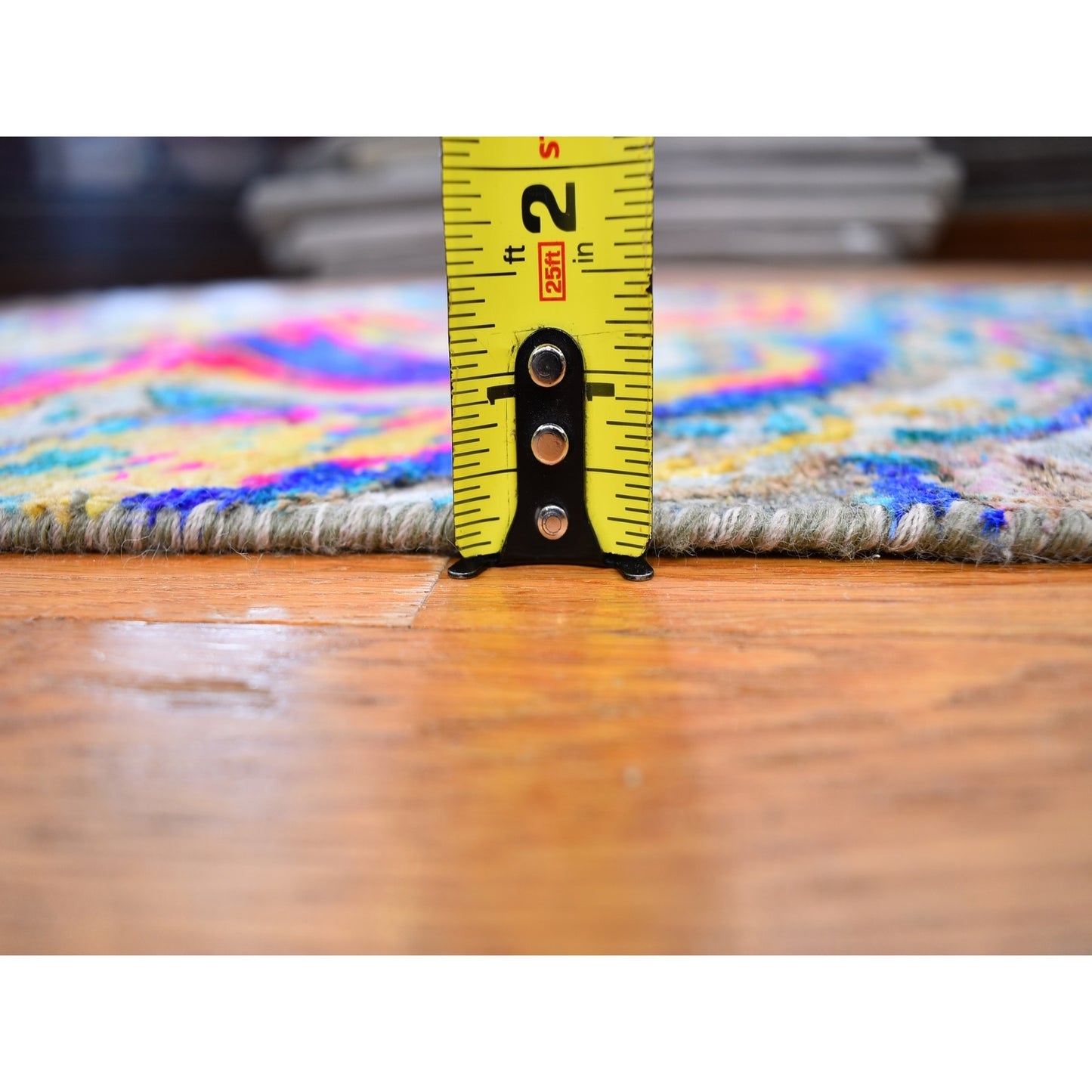 3'X10' Silk With Text Wool The Lava Design Wide Runner Hand Knotted Rug