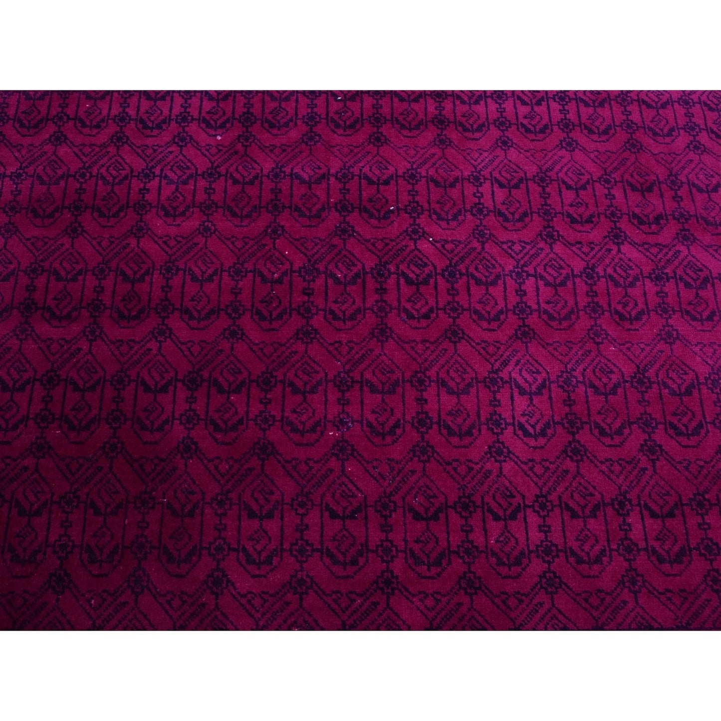 8'X9'7" Overdyed Pink 100% Cotton Hand Knotted Agra Design Rug