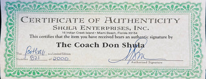 Don Shula Autographed Official Wilson Nfl Football (Shula Enterprises&Beckett)