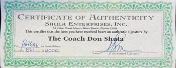 Don Shula Autographed Official Wilson Nfl Football (Shula Enterprises&Beckett)