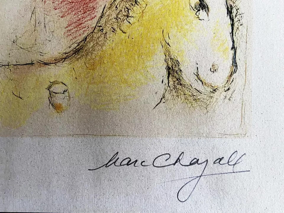 Marc Chagall Lithograph Coa Signed Published 1980 Maeght-Paris