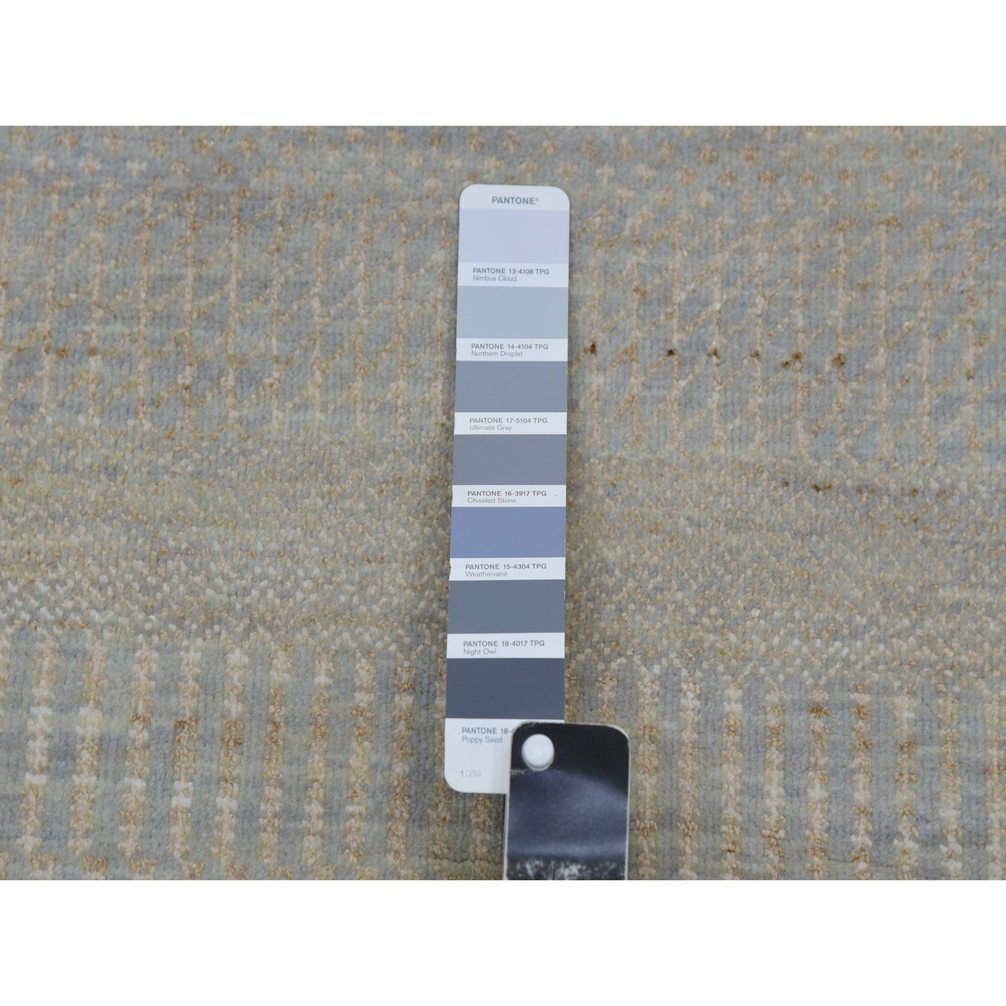 9'X12'3" Cloudy Gray Hand Knotted Grass Design Pure Wool Oriental Rug