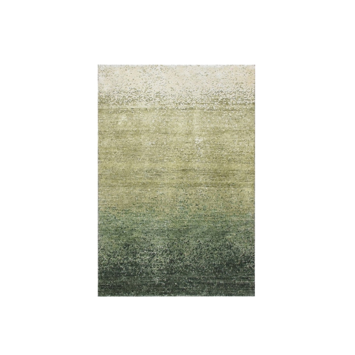 2'X3' Shades Of Green 100% Silk Textured With Gradation Design Sample Rug